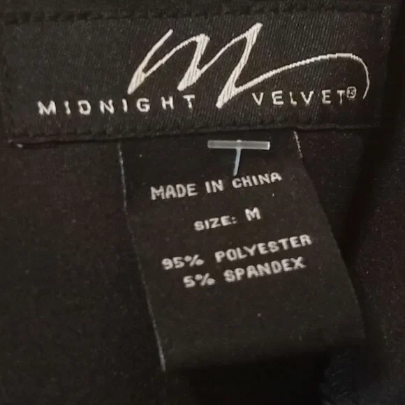 Midnight Velvet Black/ White Contrast Flare Bell Sleeve Sheath Dress Sz M - Picture 4 of 9